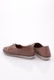 E221 Women's Stitching Detailed Ballerina Ballerina Mink Genuine Leather - 3