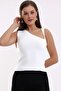 Women's Ecru Half V Knitwear Tank Top 1512