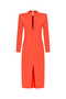 Padded Tie Collar Midi Dress - 6