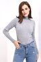 Turtleneck Ribbed Knitwear Sweater Knitwear Blouse 2017 Gray