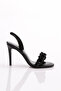 Women's Black Stone Chain Evening Dress Shoes - Metallic 414121085