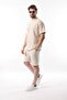 Beige Embroidery Detailed Men's Shorts T-Shirt Set E7305 - 2