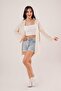 Loose Model Knitwear Long Cream Cardigan with Pockets - 5
