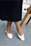 Goldie White Flat Casual Women's Ballerinas - 3