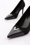 1097 Women's Heeled Shoes Black Suede - 4
