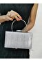 Women's Laser Silver Evening Dress Clutch Night Chain Wedding Bag