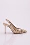 Women's Gold Metallic Classic Heeled Shoes 61422859