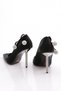 Women's Back Crystal Ball Decoration Heeled Shoes Black Opening 56573557 - 3