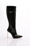 2204 Black Patent Leather Wrinkled Women's Boots