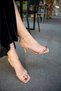 Meddy Nude Leather Open Front Banded Women's Heeled Shoes - 3