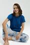 Top Cobalt short sleeve crew neck bottom floral Printed pocket pajama set
