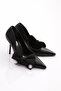Women's Side Ribbon Heeled Shoes Black 56563557 - 2