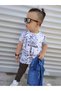 Boy's Denim Vest / Gabardine Trousers / Suprem T-Shirt 3-Piece Combination - Holiday Wear - 8