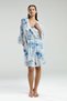 Women's 3 Piece Set, White Tank Top with Straps, Floral Shorts Floral Dressing Gown Set - 3