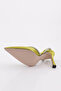 7707 Women's Pointed Toe Finger Low-cut Silver Stone Detailed Sides Open Ankle Tied Heels Moon - 5
