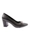 Women's Pointed Toe Silver Stone Heeled Shoes Black Laser 7282328