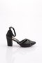 Dg Women's Stone Decorated Ankle Strap Heeled Shoes Black Nova 217552328