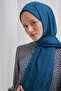 شال حرير إيطالي من قماش الجاكار باللون الأزرق البترولي - 4