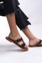 Jilsynora Women's Genuine Leather Slippers 00120763 Brown - 5
