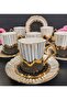 Berlin Black Zigzag Six Person Coffee Cup Set - 8