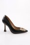 4502 Women's Pointed Toe Crystal Jewelled Buckle Goblet Heel Shoes