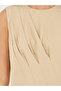 Solid Sleeveless A-Line Midi Dress - 5