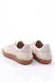 Women's Lace-Up Sneaker Shoes Off-White Suede 457212453 - 3