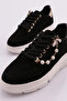 Women's Black Suede Sneakers - 21193118 - 4