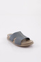 P33 Women's Slippers Genuine Leather Blue Nubuck - 2
