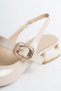 Women's Thick Heel Open Back Classic Heeled Casual Shoes Noble Beige - 5