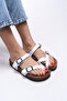 Jessinesra Women's White Skin Flip Flops - 0012501