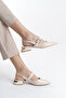 Women's Thick Heel Open Back Classic Heeled Casual Shoes Noble Beige - 4