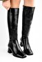 Women's Stall Black Blunt Toe Boots - 5