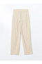 Beige Linen Blend Women's Pleated Trousers - 6