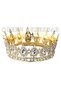 Full Circle Metal Luxury Tiara with Crystal Stones King Queen Crown Cake Bun Bridal Head Engagement Crown Gold - 2