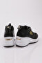 Women's Thick Sole Lace-Up Sneaker Black 732693138 - 3