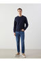 Lcwaikiki Classic Navy Blue Crew Neck Long Sleeve Printed Men's Sweatshirt - 2