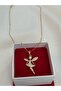Steel Ballerina Necklace Minimal Thin Chain with Stone - 2
