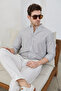 Men's Shirt Black Striped Cotton Linen Modern Slim Fit Shirt - 4