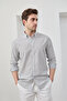 Men's Shirt Black Striped Cotton Linen Modern Slim Fit Shirt