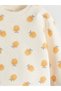 Beige Crew Neck Printed Baby Girl Sweatshirt and Leggings 2-Piece Set - 7