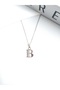 Zircon Stone Silver Color Letter Necklace, Zircon Stone B Letter Necklace - 3