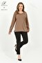 Women's Middle Age and Above Viscose Stripe Pattern Stone Embroidered Lycra Mustard Mother Combed Cotton Blouse - 3