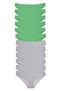 Green Gray Women's Slip Panties - 12 Pieces Super Eco Set