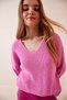 V-Neck Thessaloniki Knitted Oversize Sweater Pink Lza0007 - 2