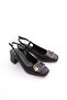 Women's Open Back Heeled Shoes Black 352273539 - 2