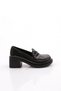 High Sole Stone Detailed Loafer Women's Shoes Black Patent Leather 3212535