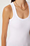 Ribbed Thick Strap Knitted Tank Top White Lhj0001 - 3