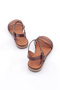 Women's Three-Striped Sandals Genuine Leather Brown 4157318 - 3