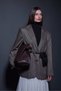 Oversize Herringbone Jacket - Brown - 8